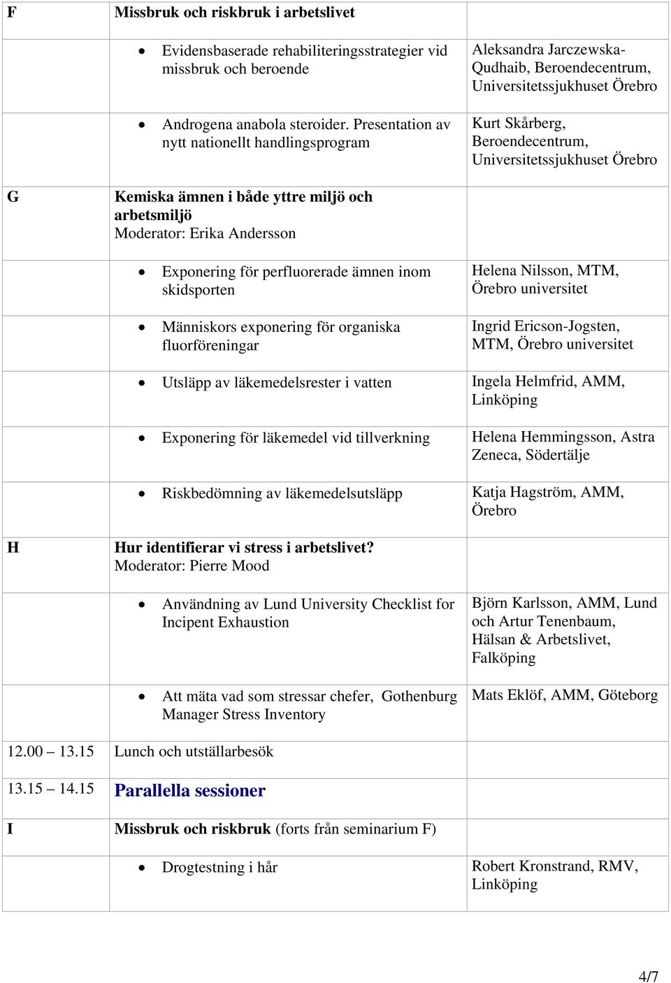 Andersson Exponering för perfluorerade ämnen inom skidsporten Människors exponering för organiska fluorföreningar Helena Nilsson, MTM, Örebro universitet Ingrid Ericson-Jogsten, MTM, Örebro