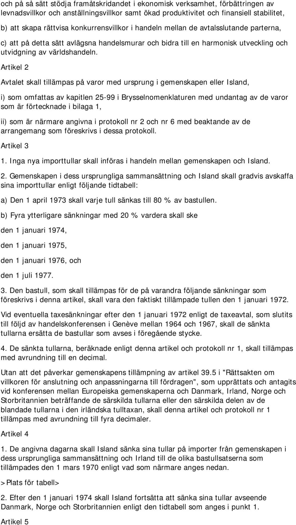 Artikel 2 Avtalet skall tillämpas på varor med ursprung i gemenskapen eller Island, i) som omfattas av kapitlen 25-99 i Brysselnomenklaturen med undantag av de varor som är förtecknade i bilaga 1,