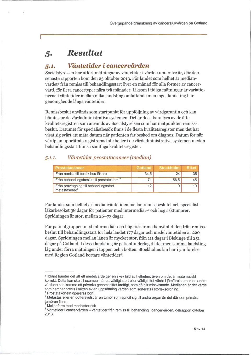 Liksom i tidiga mätningar är variationerna i väntetider mellan olika landsting omfattande men inget landsting har genomgående långa väntetider.