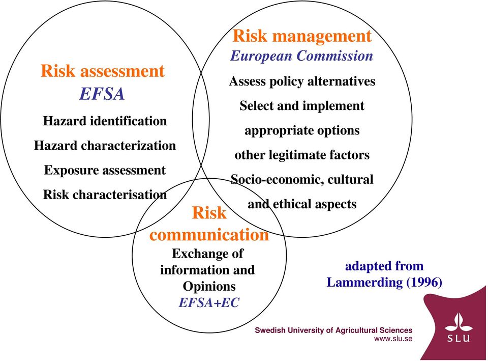 management European Commission i Assess policy alternatives Select and implement appropriate