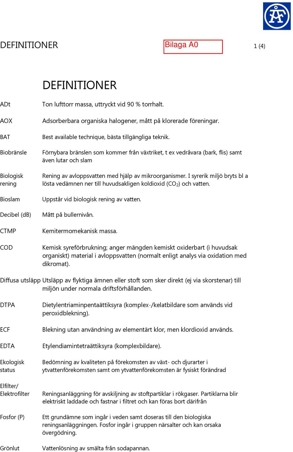 Förnybara bränslen som kommer från växtriket, t ex vedråvara (bark, flis) samt även lutar och slam Rening av avloppsvatten med hjälp av mikroorganismer.