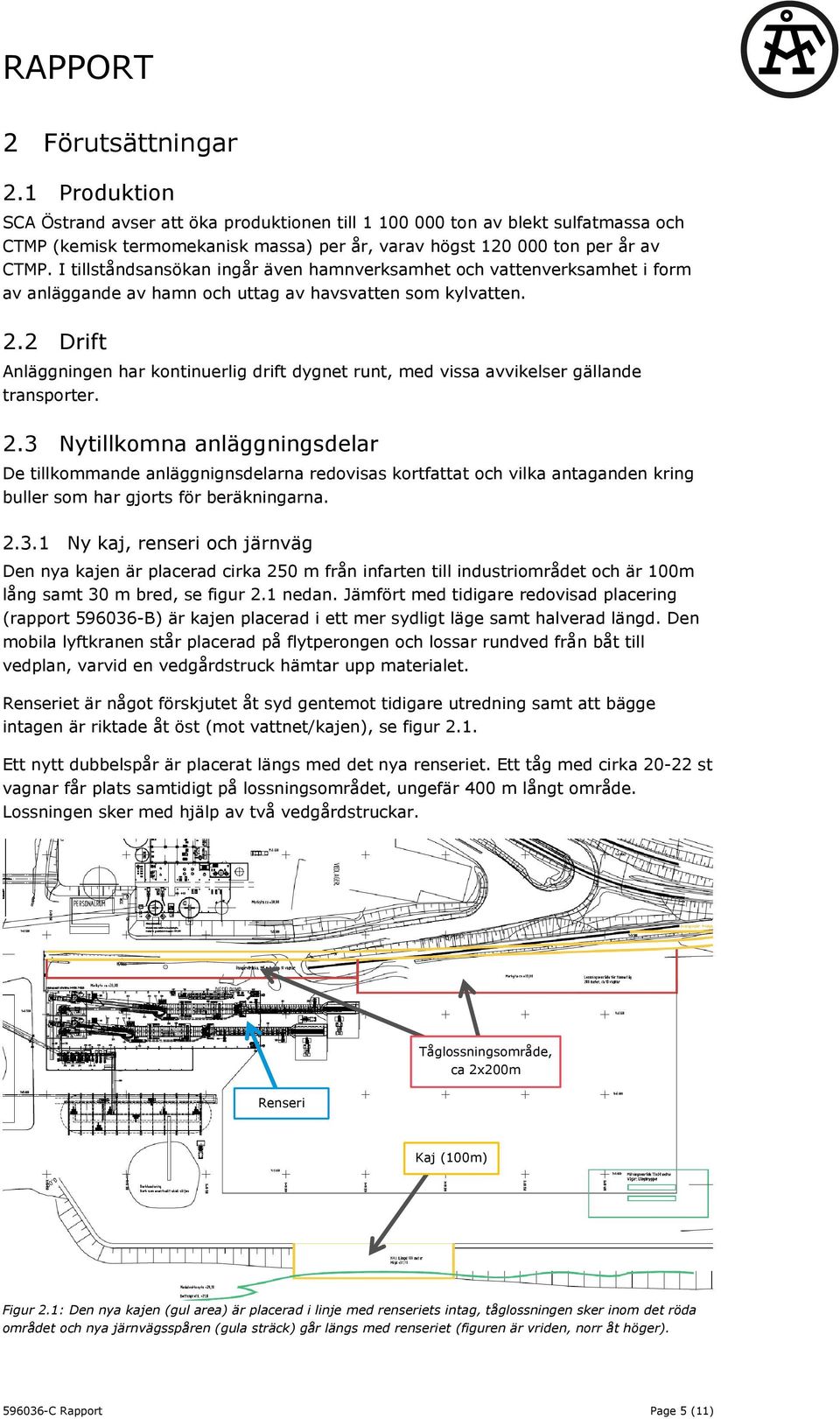 I tillståndsansökan ingår även hamnverksamhet och vattenverksamhet i form av anläggande av hamn och uttag av havsvatten som kylvatten. 2.