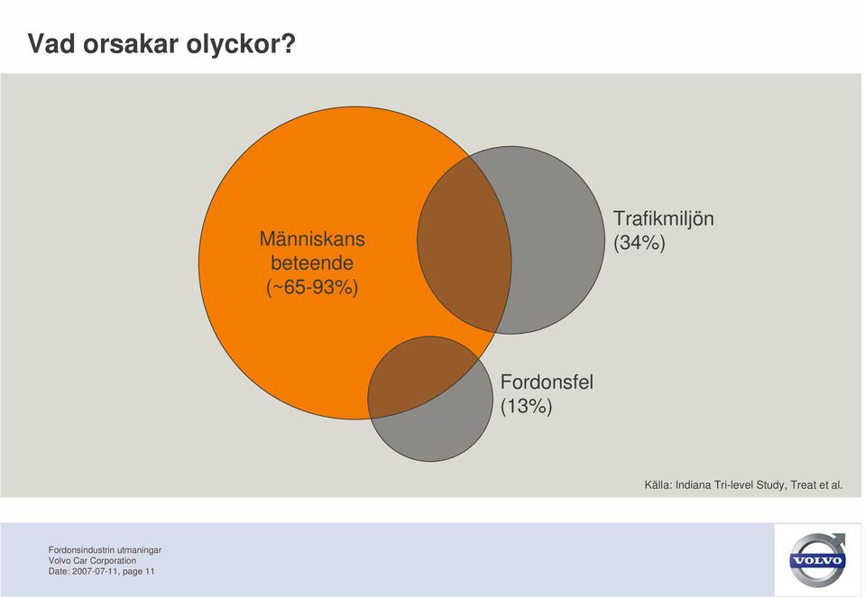 Trafikmiljön (34%) Fordonsfel (13%)