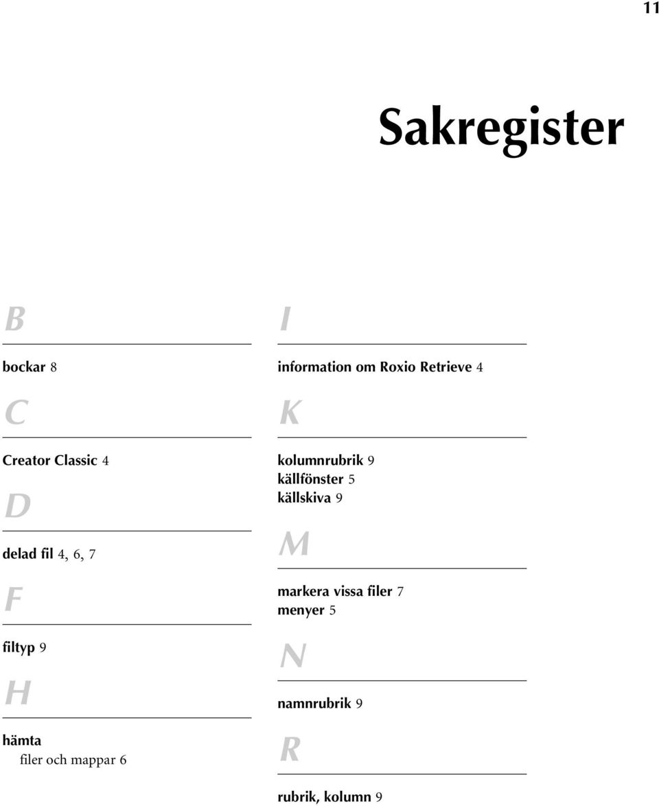 Roxio Retrieve 4 K kolumnrubrik 9 källfönster 5 källskiva 9 M