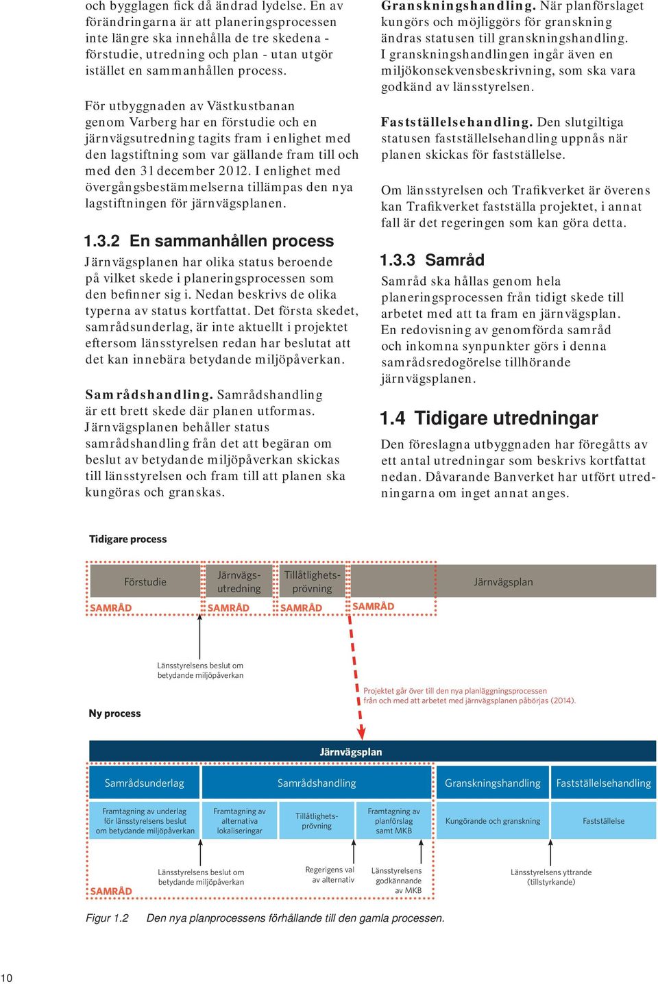 För utbyggnaden av Västkustbanan genom Varberg har en förstudie och en järnvägsutredning tagits fram i enlighet med den lagstiftning som var gällande fram till och med den 31 december 2012.