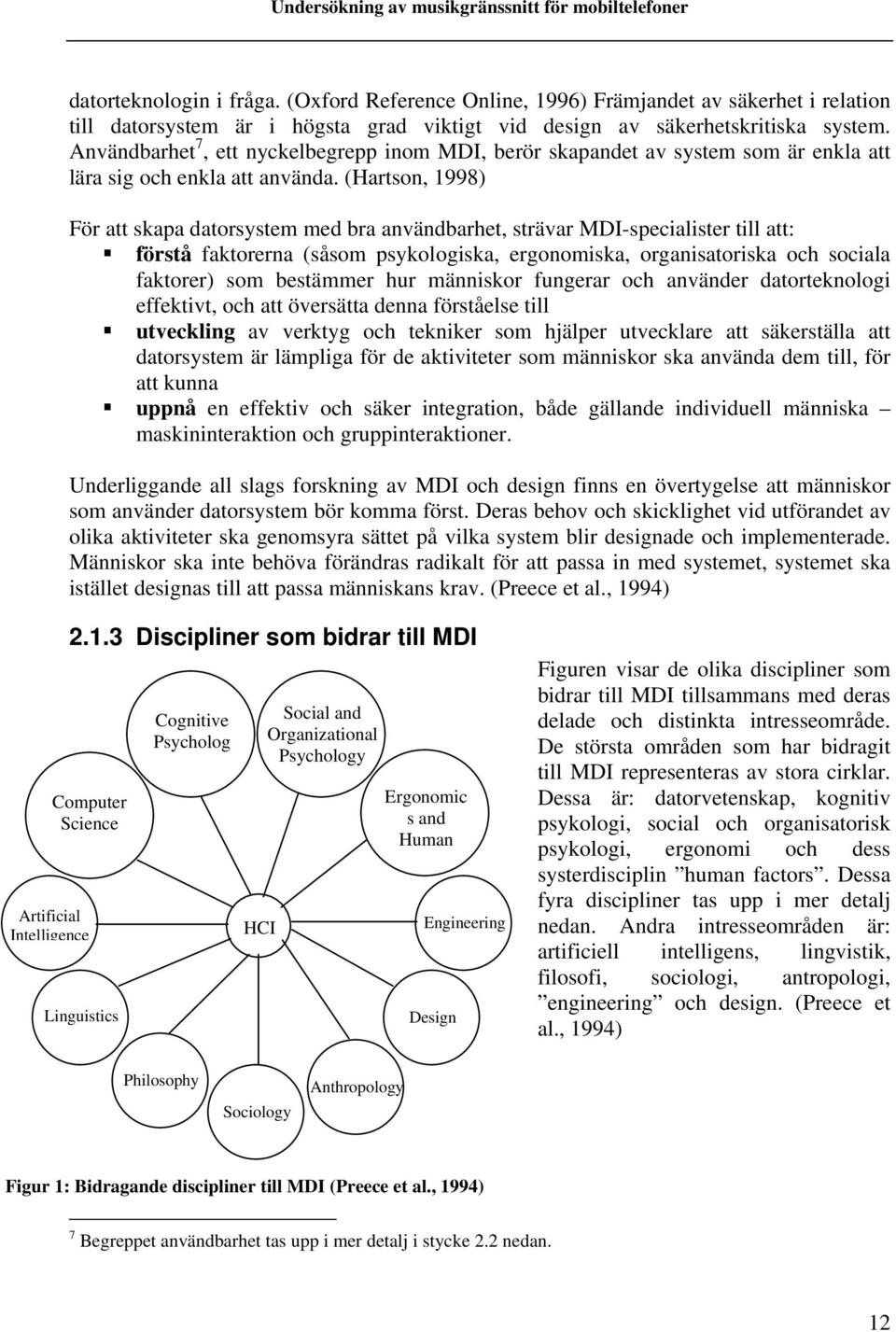 (Hartson, 1998) För att skapa datorsystem med bra användbarhet, strävar MDI-specialister till att: förstå faktorerna (såsom psykologiska, ergonomiska, organisatoriska och sociala faktorer) som