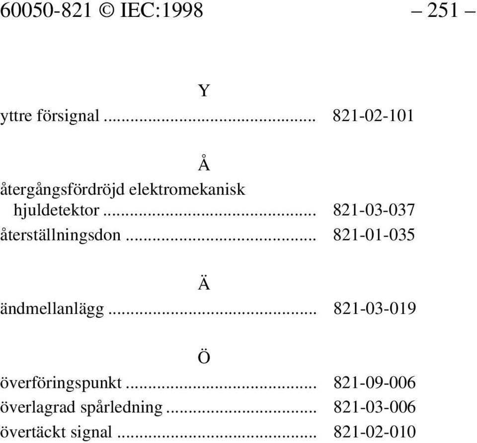 .. 821-03-037 återställningsdon... 821-01-035 Ä ändmellanlägg.