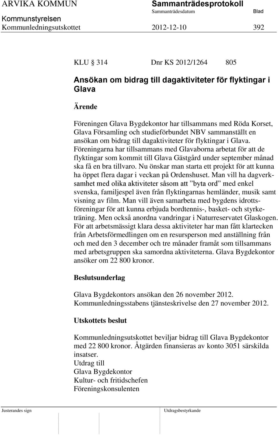 Föreningarna har tillsammans med Glavaborna arbetat för att de flyktingar som kommit till Glava Gästgård under september månad ska få en bra tillvaro.