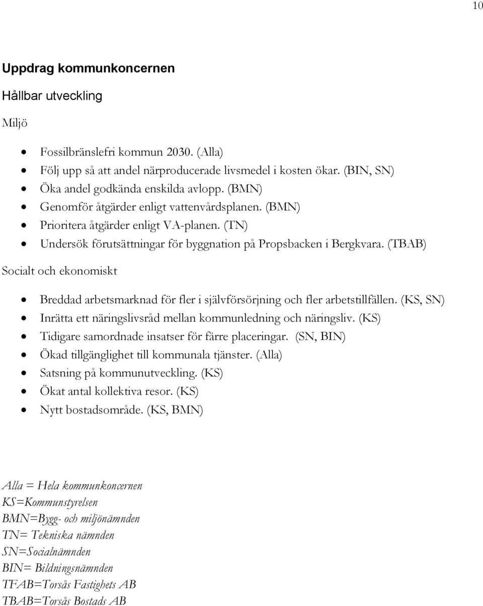 (TBAB) Socialt och ekonomiskt Breddad arbetsmarknad för fler i självförsörjning och fler arbetstillfällen. (KS, SN) Inrätta ett näringslivsråd mellan kommunledning och näringsliv.