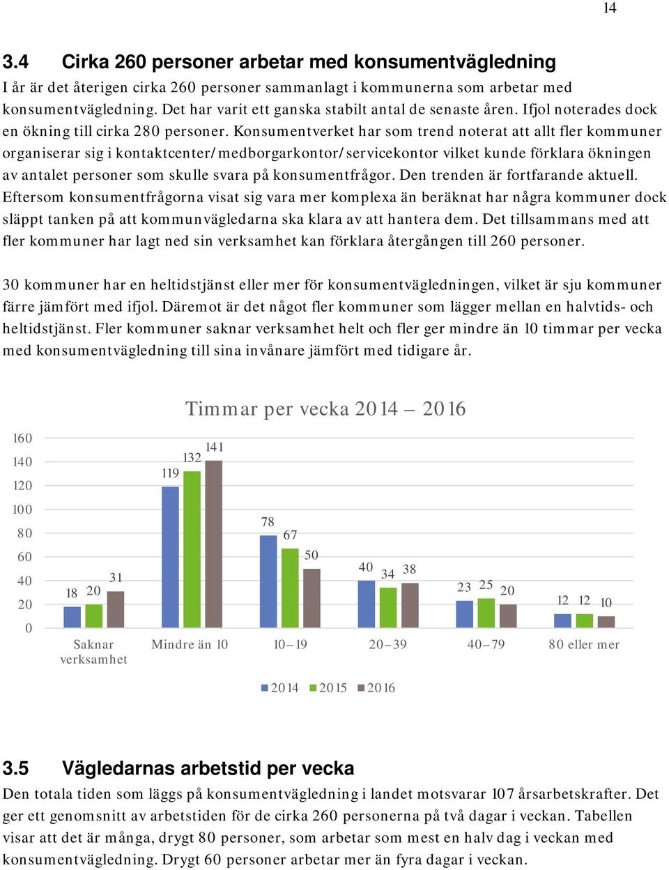 Konsumentverket har som trend noterat att allt fler kommuner organiserar sig i kontaktcenter/medborgarkontor/servicekontor vilket kunde förklara ökningen av antalet personer som skulle svara på