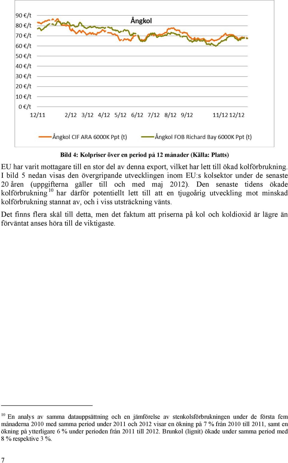 Den senaste tidens ökade kolförbrukning 10 har därför potentiellt lett till att en tjugoårig utveckling mot minskad kolförbrukning stannat av, och i viss utsträckning vänts.