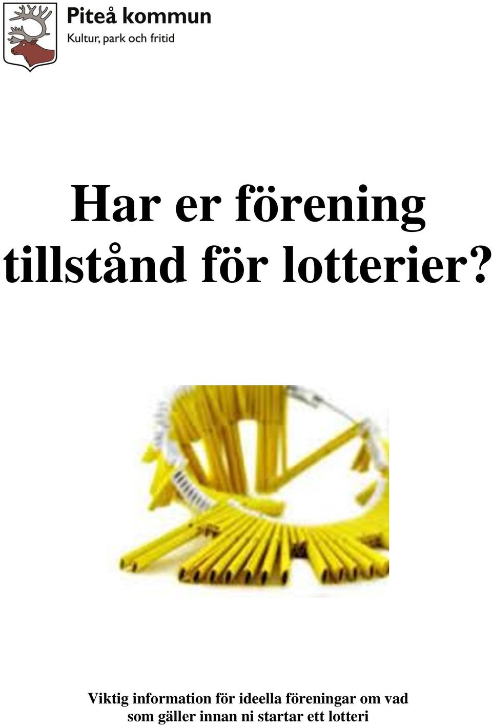 Viktig information för ideella