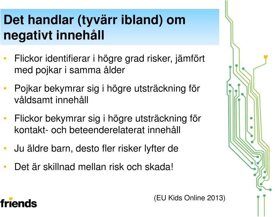 innehåll Flickor bekymrar sig i högre utsträckning för kontakt- och beteenderelaterat