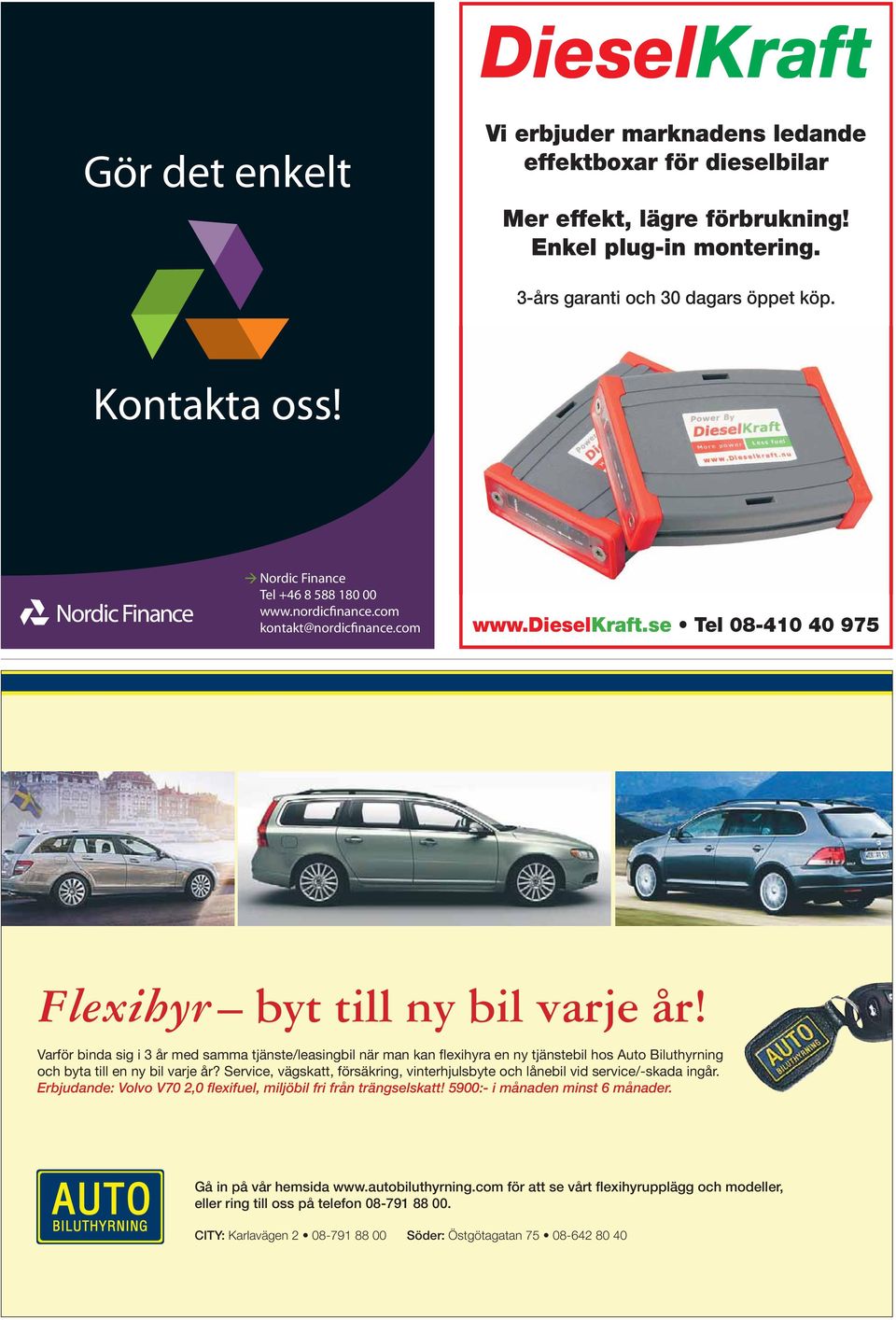 Varför binda sig i 3 år med samma tjänste/leasingbil när man kan flexihyra en ny tjänstebil hos Auto Biluthyrning och byta till en ny bil varje år?