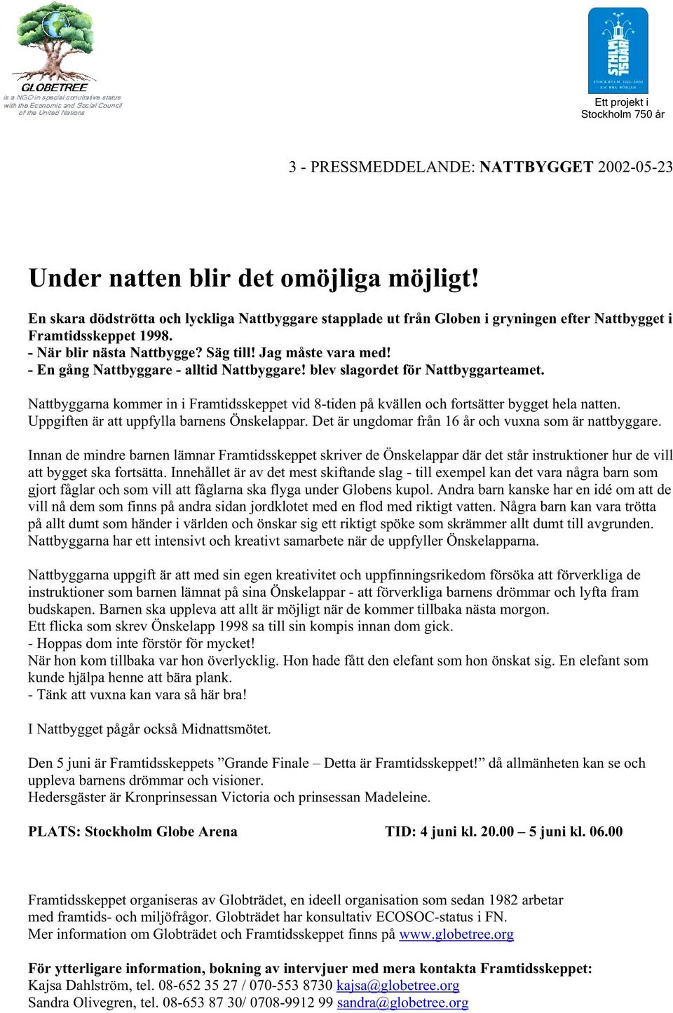 - En gång Nattbyggare - alltid Nattbyggare! blev slagordet för Nattbyggarteamet. Nattbyggarna kommer in i Framtidsskeppet vid 8-tiden på kvällen och fortsätter bygget hela natten.