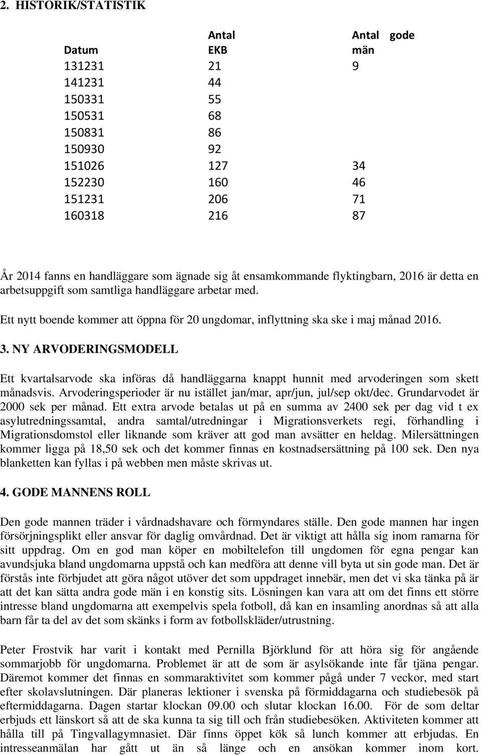 Ett nytt boende kommer att öppna för 20 ungdomar, inflyttning ska ske i maj månad 2016. 3.