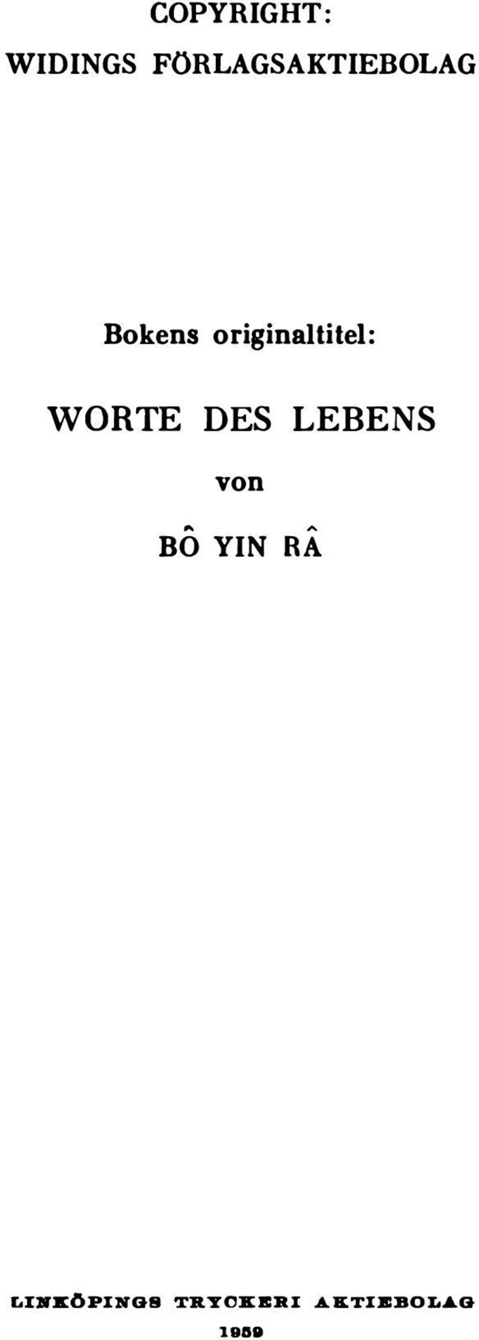 WORTE DES LEBENS von A BO YIN RA