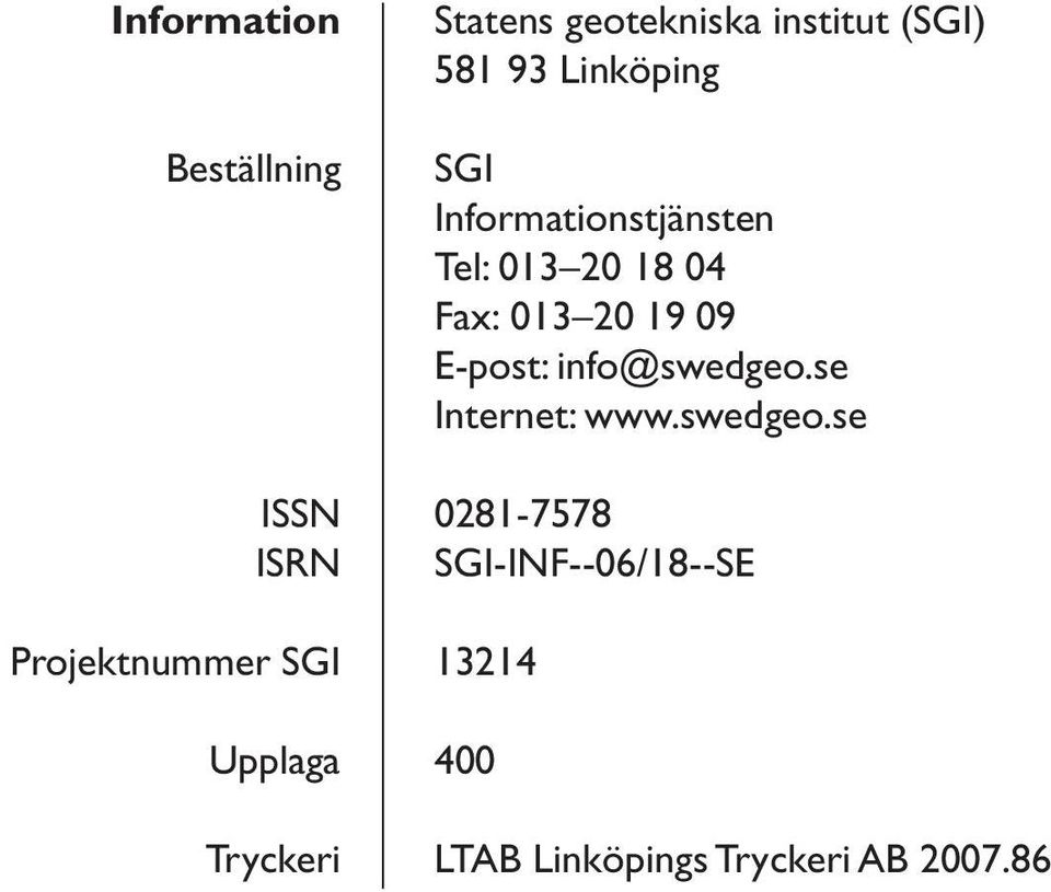 013 20 18 04 Fax: 013 20 19 09 E-post: info@swedgeo.