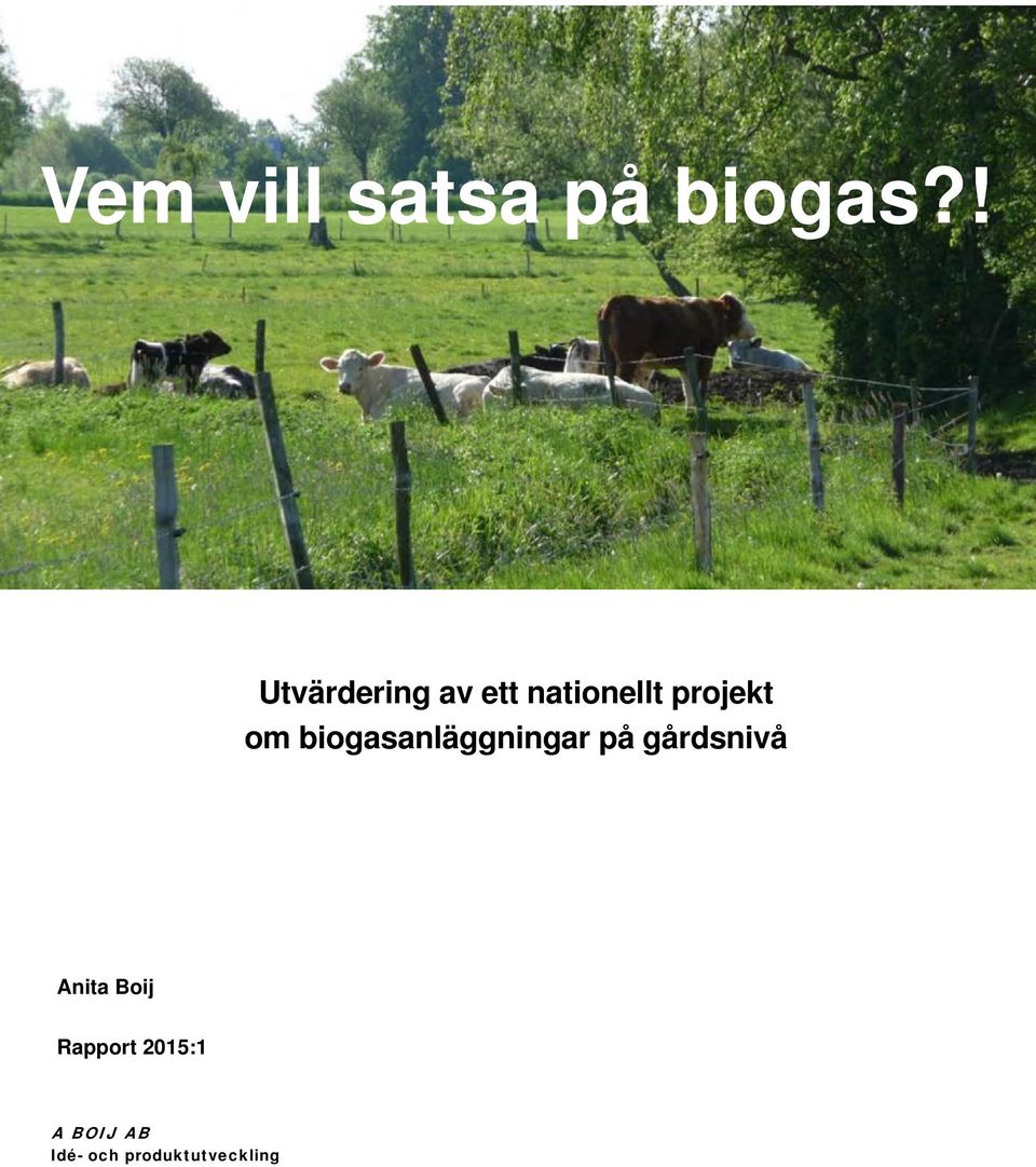 om biogasanläggningar på gårdsnivå Anita