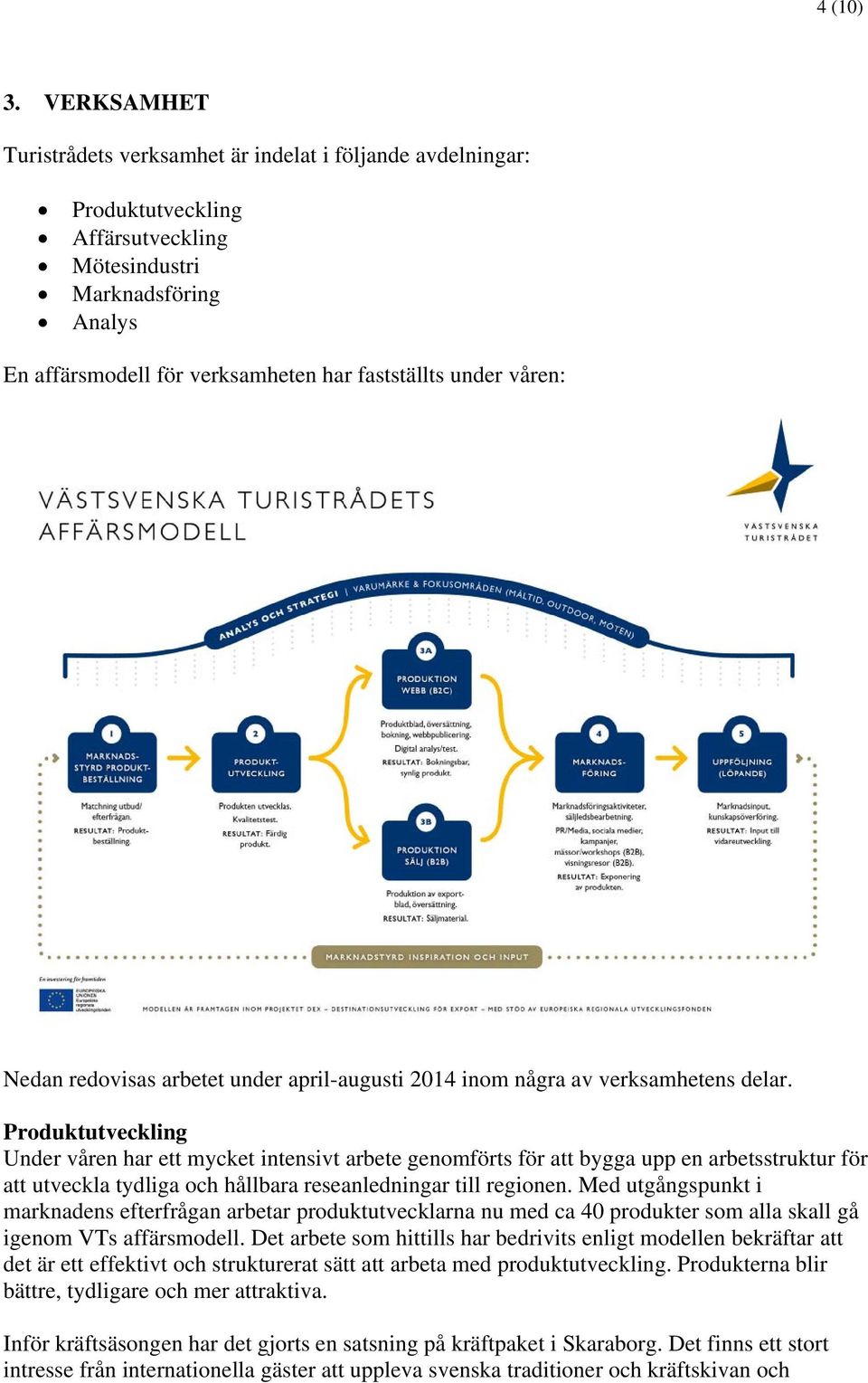 våren: Nedan redovisas arbetet under april-augusti 2014 inom några av verksamhetens delar.