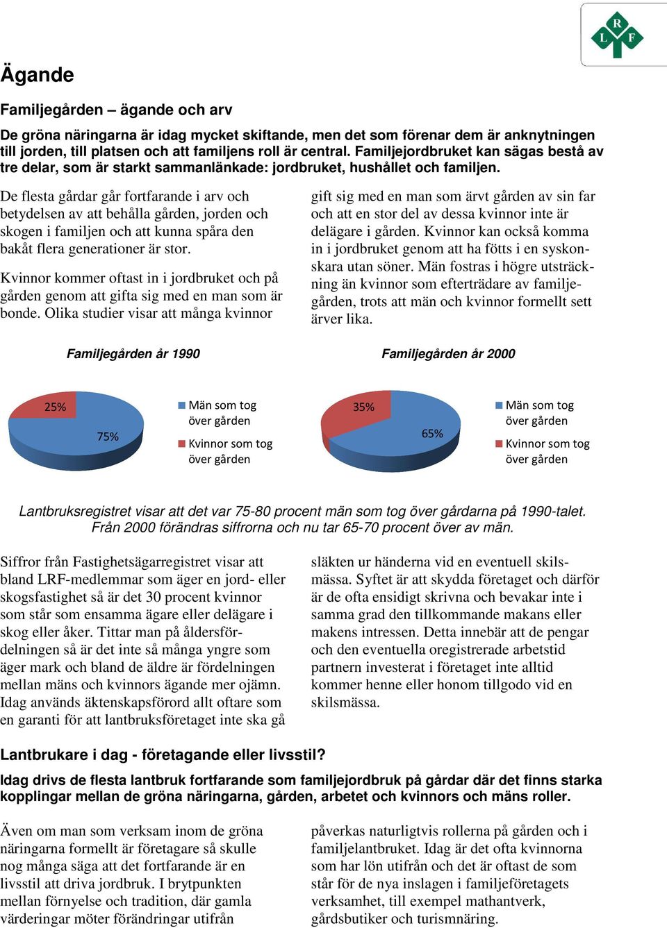 De flesta gårdar går fortfarande i arv och betydelsen av att behålla gården, jorden och skogen i familjen och att kunna spåra den bakåt flera generationer är stor.