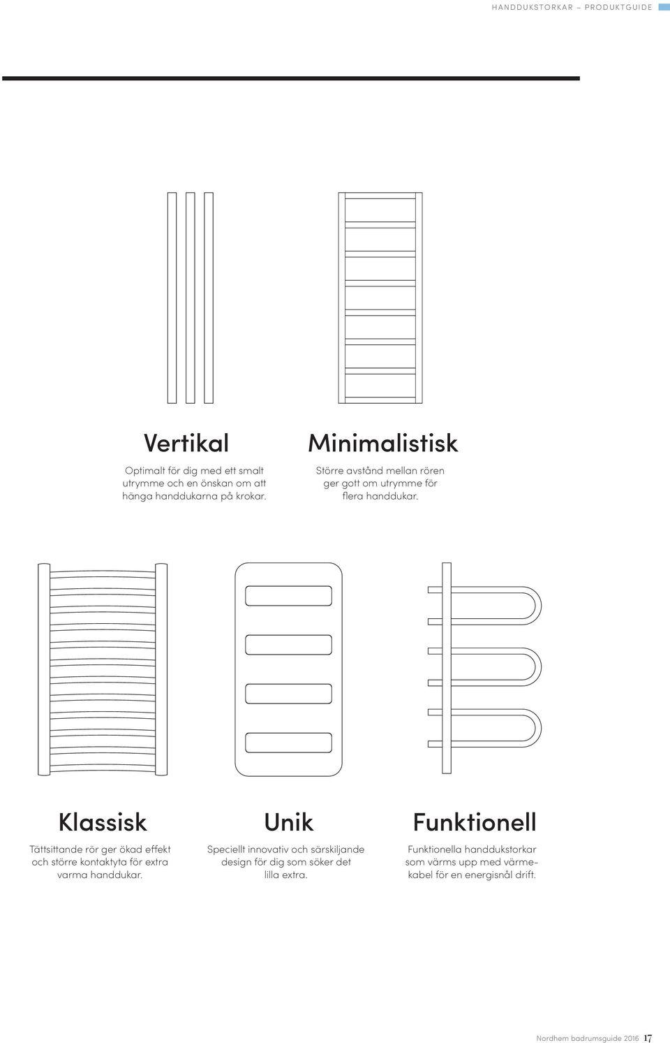 Klassisk Tättsittande rör ger ökad effekt och större kontaktyta för extra varma handdukar.