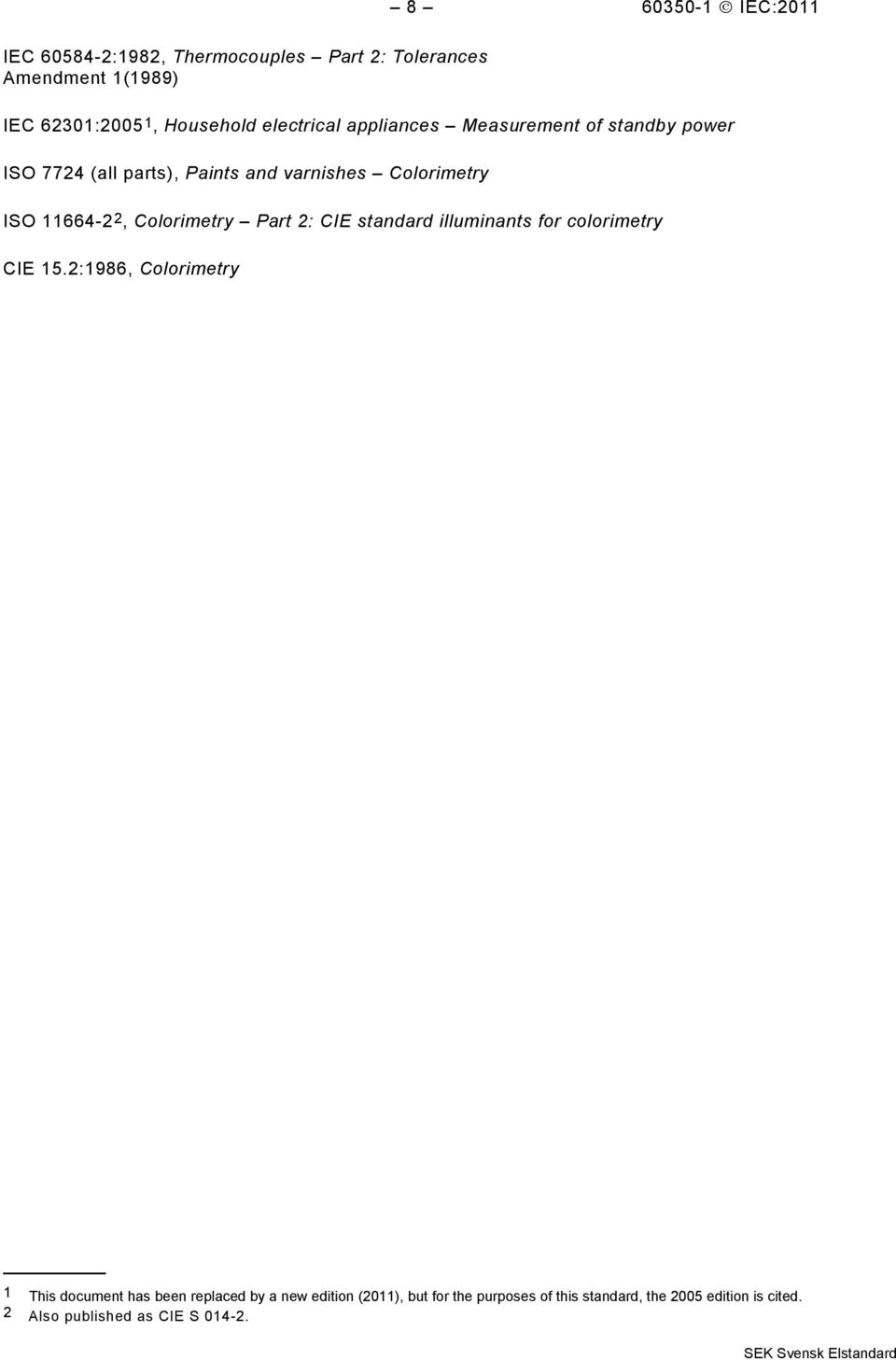 Colorimetry Part 2: CIE standard illuminants for colorimetry CIE 15.