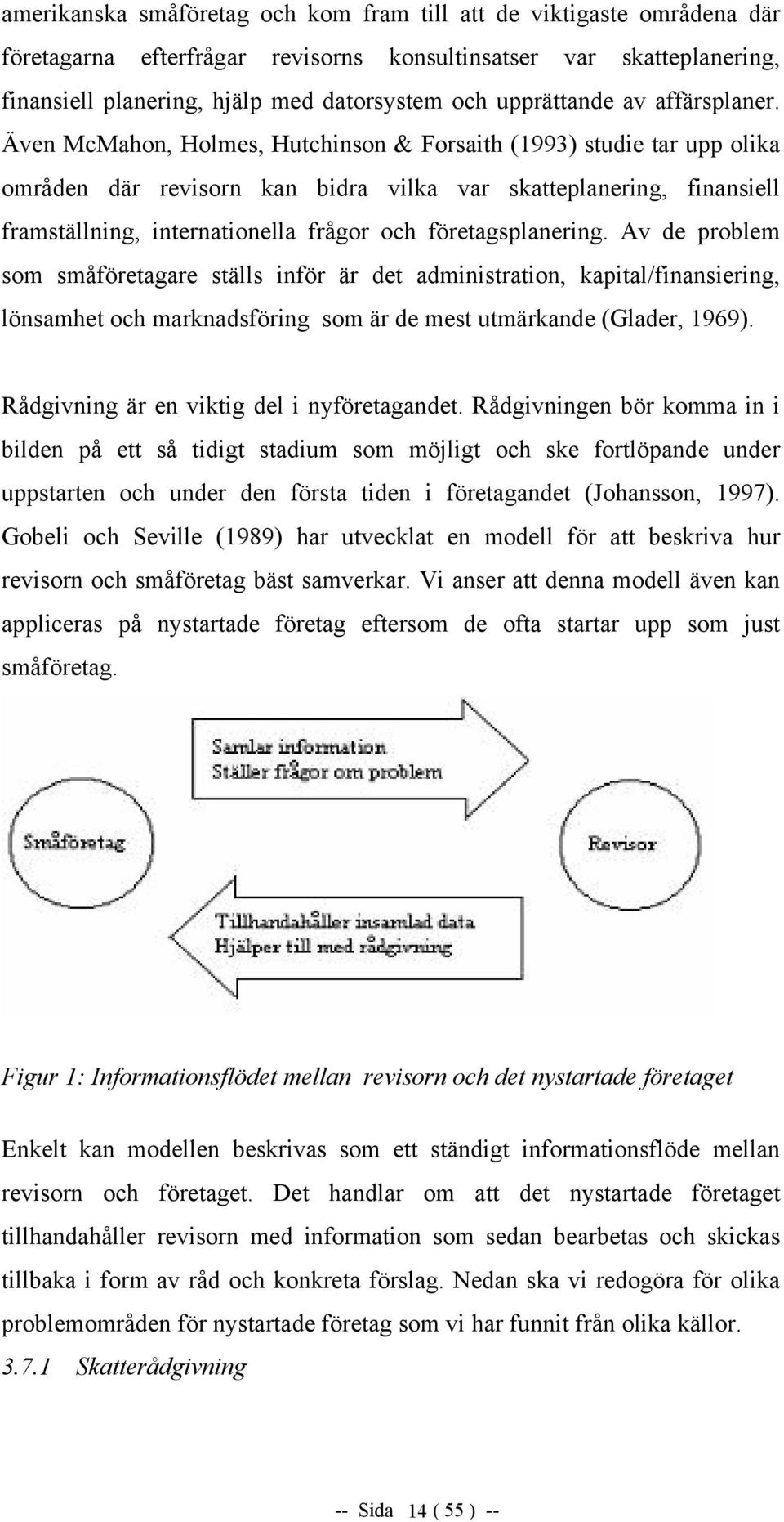 Även McMahon, Holmes, Hutchinson & Forsaith (1993) studie tar upp olika områden där revisorn kan bidra vilka var skatteplanering, finansiell framställning, internationella frågor och