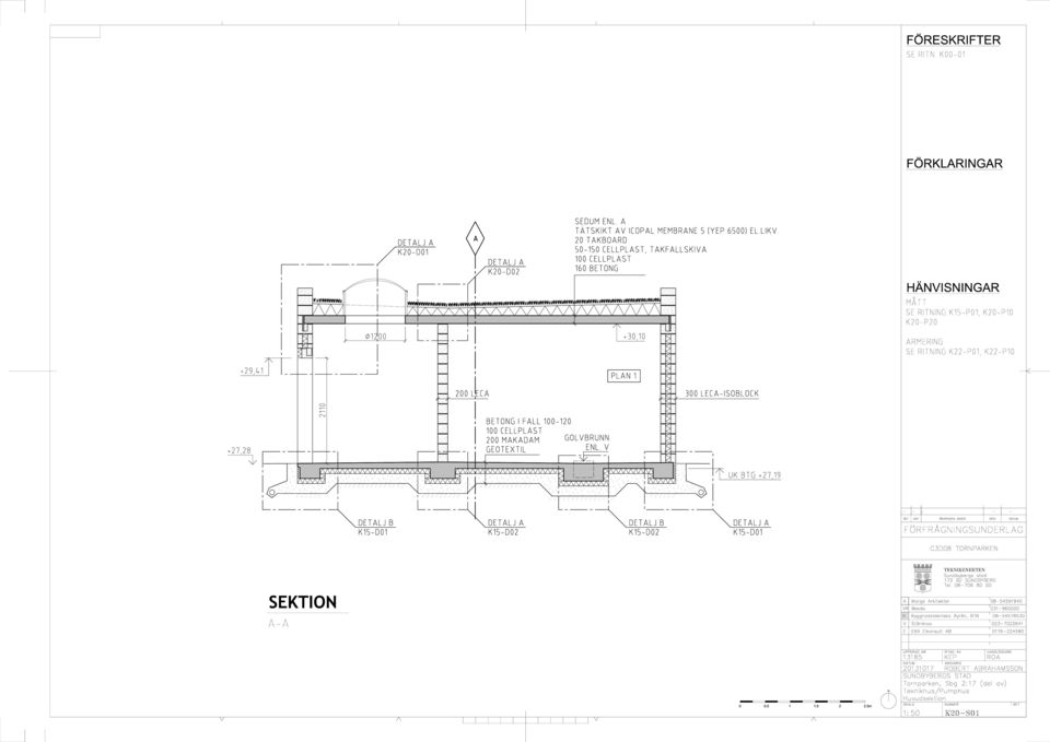 LEC 300 LEC-ISOBLOCK +27,28 2110 ONG I FLL 100-120 100 CELLPLST 200 MKDM GOLVBUNN GEOTEXTIL ENL.