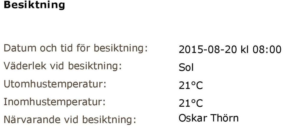 Inomhustemperatur: Närvarande vid