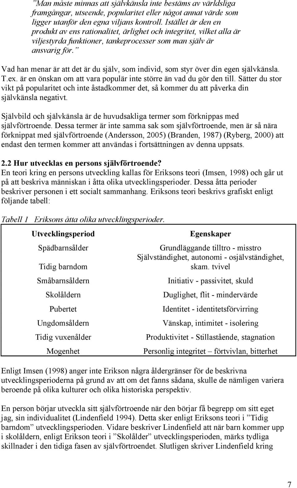 Vad han menar är att det är du själv, som individ, som styr över din egen självkänsla. T.ex. är en önskan om att vara populär inte större än vad du gör den till.