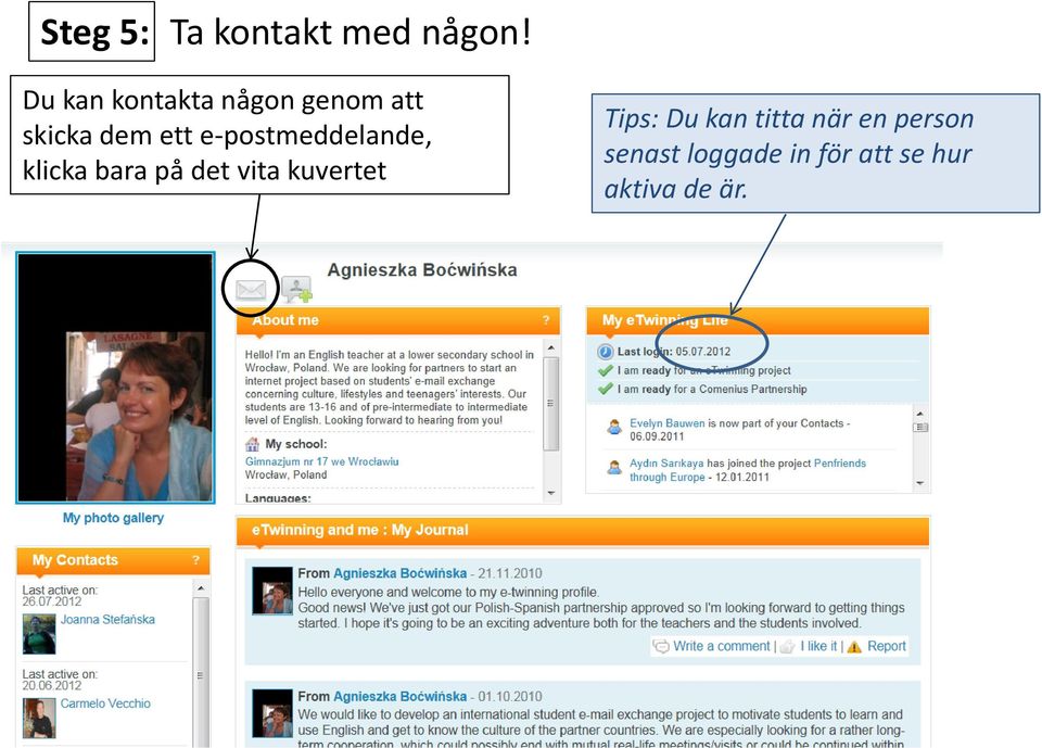 e-postmeddelande, klicka bara på det vita kuvertet