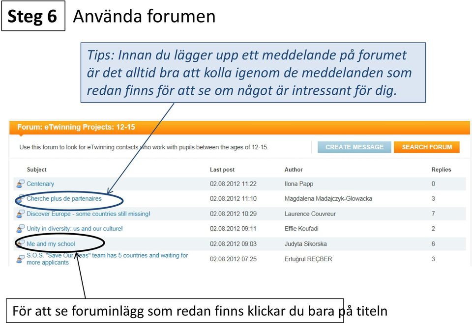 meddelanden som redan finns för att se om något är intressant