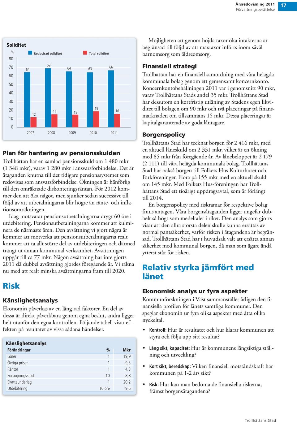 För 2012 kommer den att öka något, men sjunker sedan successivt till följd av att utbetalningarna blir högre än ränte- och inflationsomräkningen.