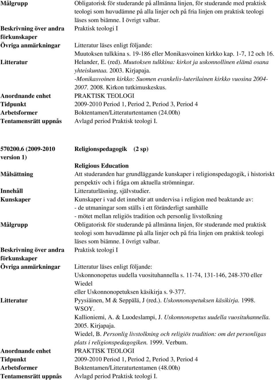 (red). Muutoksen tulkkina: kirkot ja uskonnollinen elämä osana yhteiskuntaa. 2003. Kirjapaja. -Monikasvoinen kirkko: Suomen evankelis-luterilainen kirkko vuosina 2004-2007. 2008.