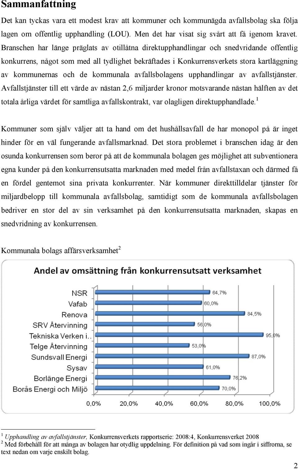 de kommunala avfallsbolagens upphandlingar av avfallstjänster.