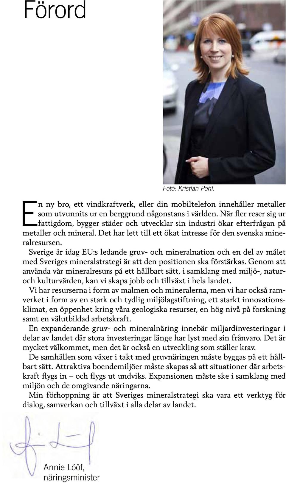 Sverige är idag EU:s ledande gruv- och mineralnation och en del av målet med Sveriges mineralstrategi är att den positionen ska förstärkas.