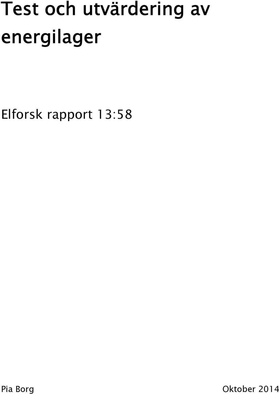 energilager Elforsk