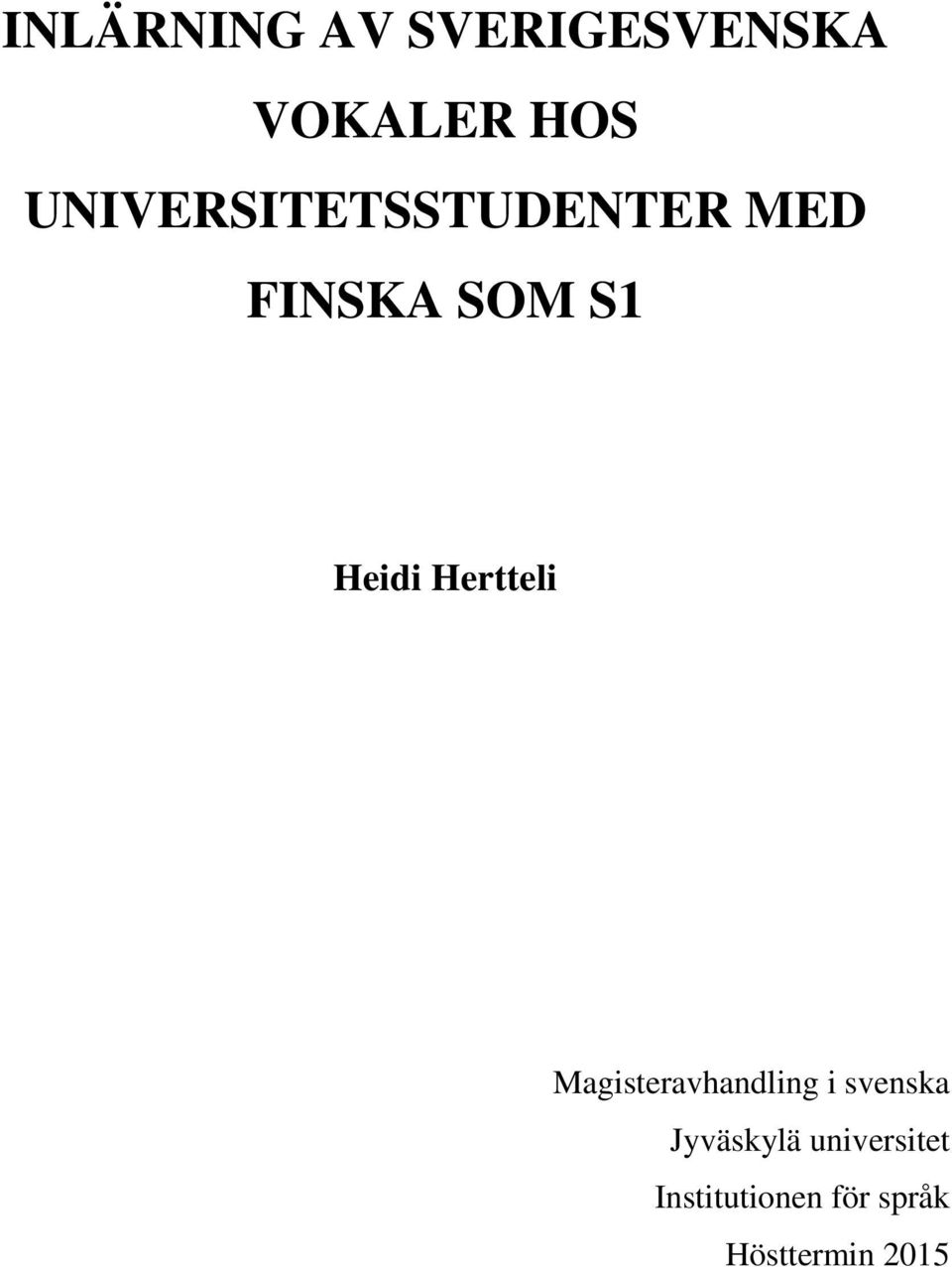 Hertteli Magisteravhandling i svenska