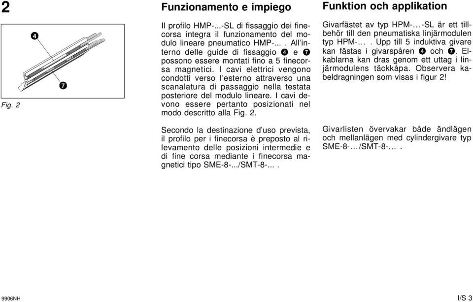 I cavi elettrici vengono condotti verso l esterno attraverso una scanalatura di passaggio nella testata posteriore del modulo lineare.