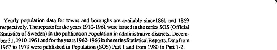 publication Population in administrative districts, Decernber31,1910-1961 and for the years 1962-1966 in