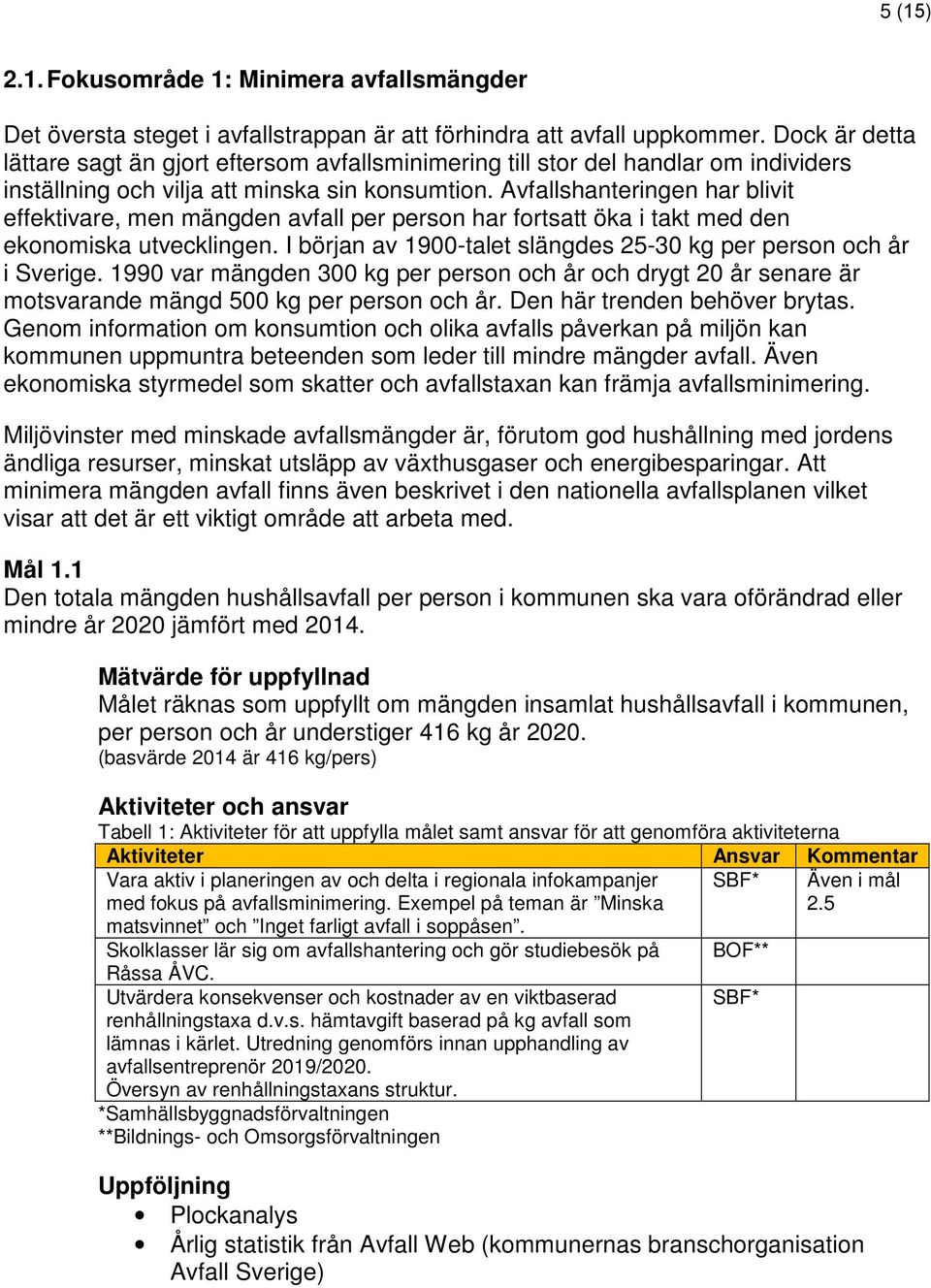 Avfallshanteringen har blivit effektivare, men mängden avfall per person har fortsatt öka i takt med den ekonomiska utvecklingen. I början av 1900-talet slängdes 25-30 kg per person och år i Sverige.