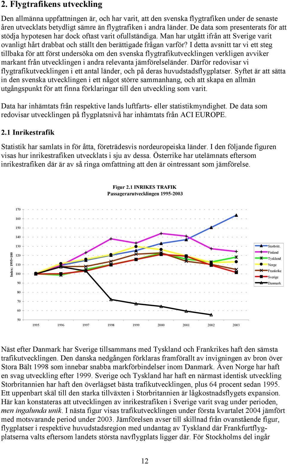 I detta avsnitt tar vi ett steg tillbaka för att först undersöka om den svenska flygtrafikutvecklingen verkligen avviker markant från utvecklingen i andra relevanta jämförelseländer.