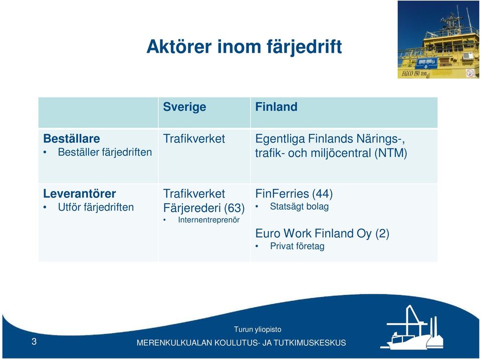 Leverantörer Utför färjedriften Trafikverket Färjerederi (63)