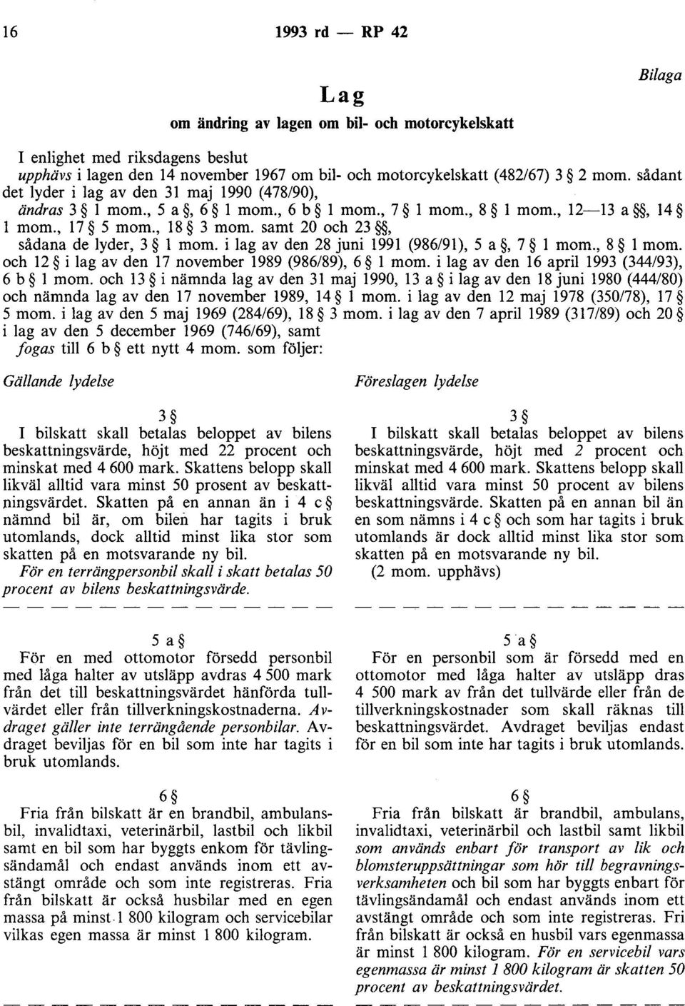 i lag av den 28 juni 1991 (986/91), 5 a, 7 l mom., 8 l mom. och 12 i lag av den 17 november 1989 (986/89), 6 l mom. i lag av den 16 april 1993 (344/93), 6 b l mom.