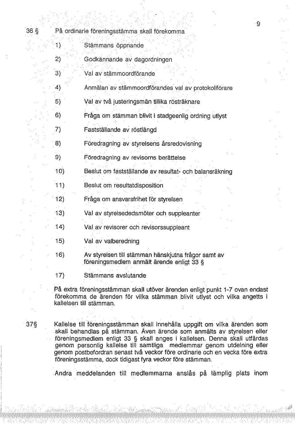 Fastställande av röstlängd Föredragning av styrelsens årsredovisning Föredragning av revisorns berättelse Besl ut ' 13) 14) 15) 16) Val av styrelsededamöter och suppleanter Val av revisorer och