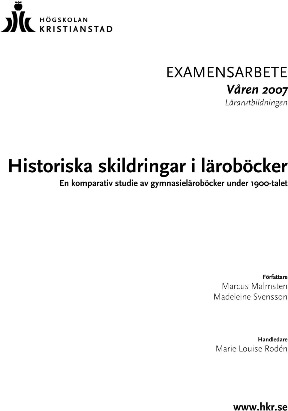 gymnasieläroböcker under 1900-talet Författare Marcus