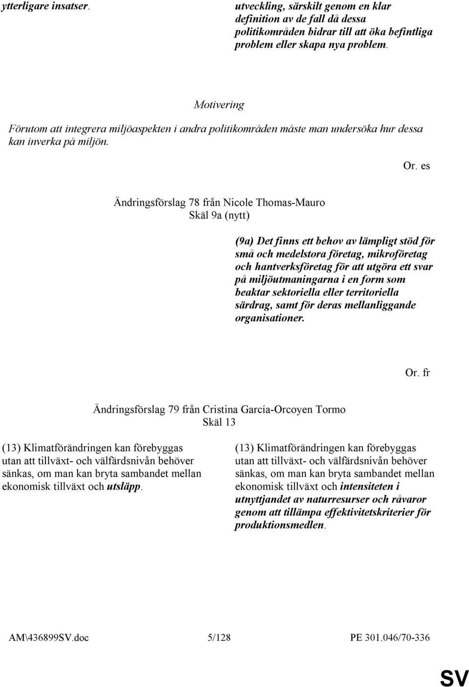 es Ändringsförslag 78 från Nicole Thomas-Mauro Skäl 9a (nytt) (9a) Det finns ett behov av lämpligt stöd för små och medelstora företag, mikroföretag och hantverksföretag för att utgöra ett svar på