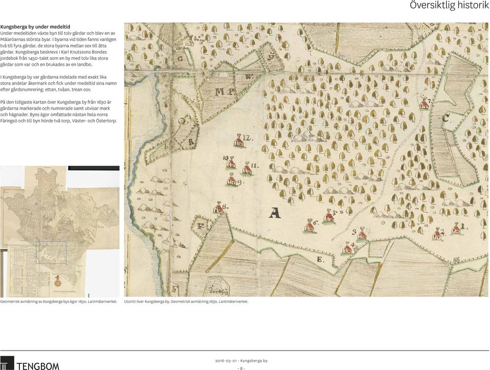 Kungsberga beskrevs i Karl Knutssons Bondes jordebok från 1450-talet som en by med tolv lika stora gårdar som var och en brukades av en landbo.