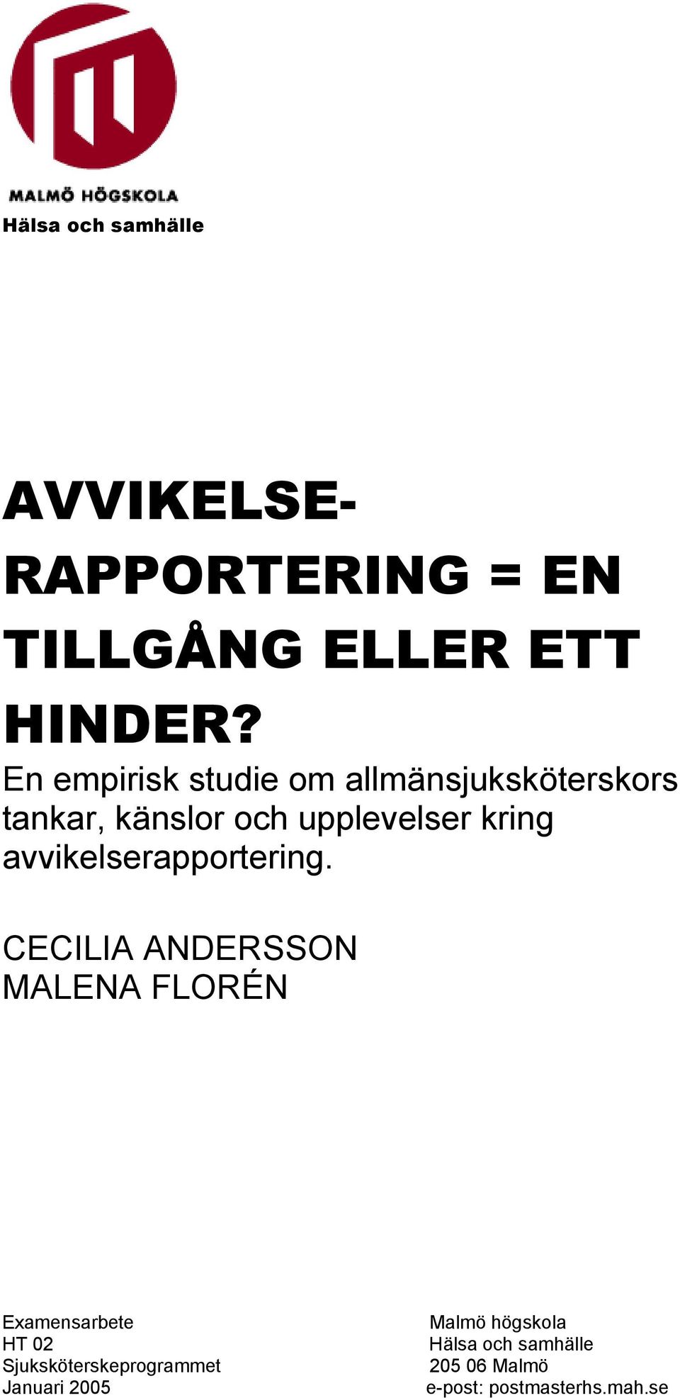 avvikelserapportering.